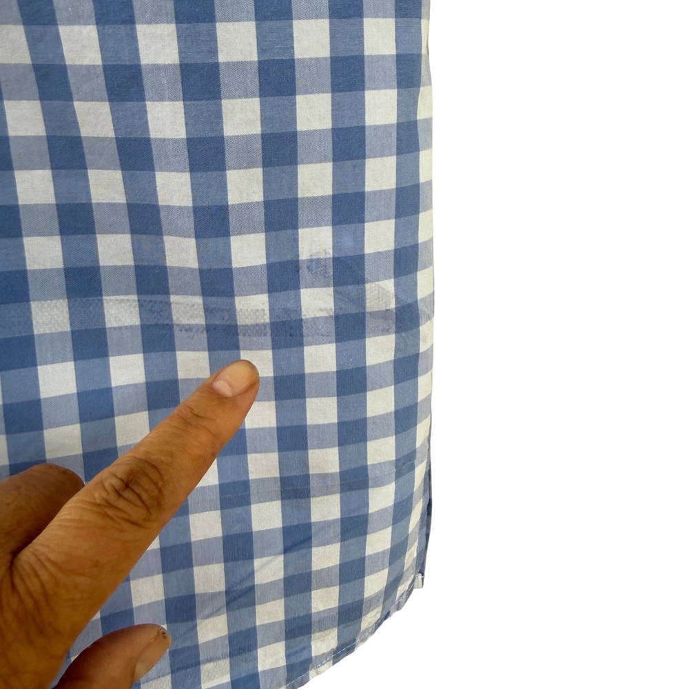 Vineyard Vines Women Size 0 Shift Dress Blue White Gingham Cotton Popover Preppy - Picture 5 of 14